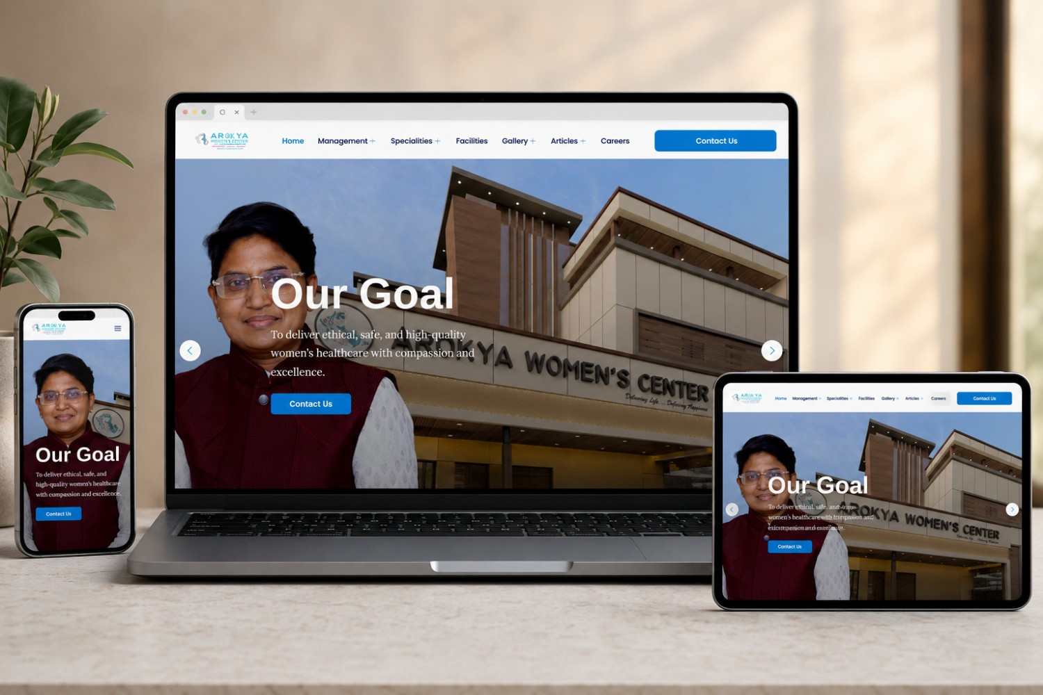 Arokya Women's Center website preview