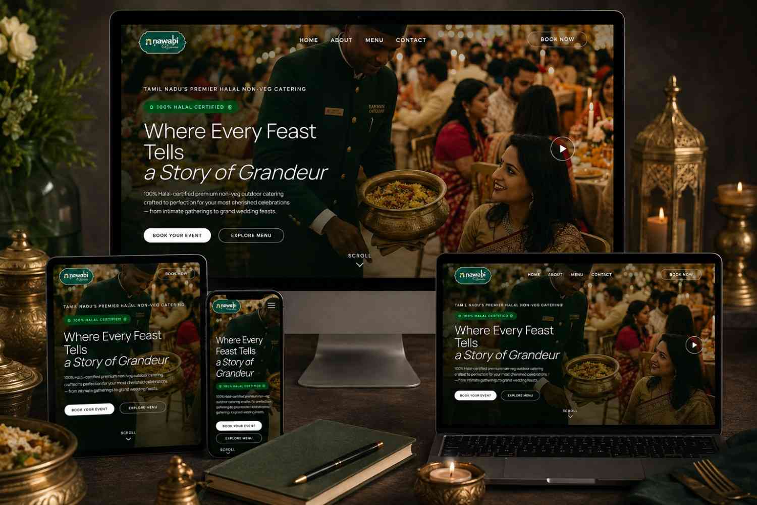 Nawabi Caterers website preview