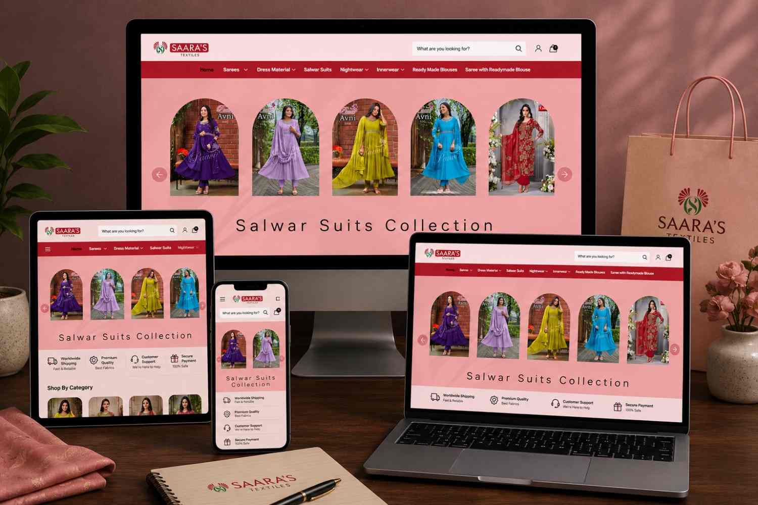 Saaras Textiles website preview