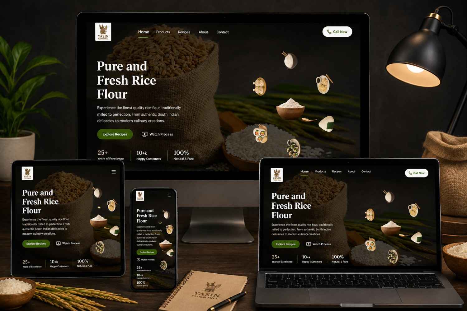 Yasin Flour Mill website preview